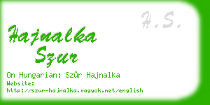 hajnalka szur business card